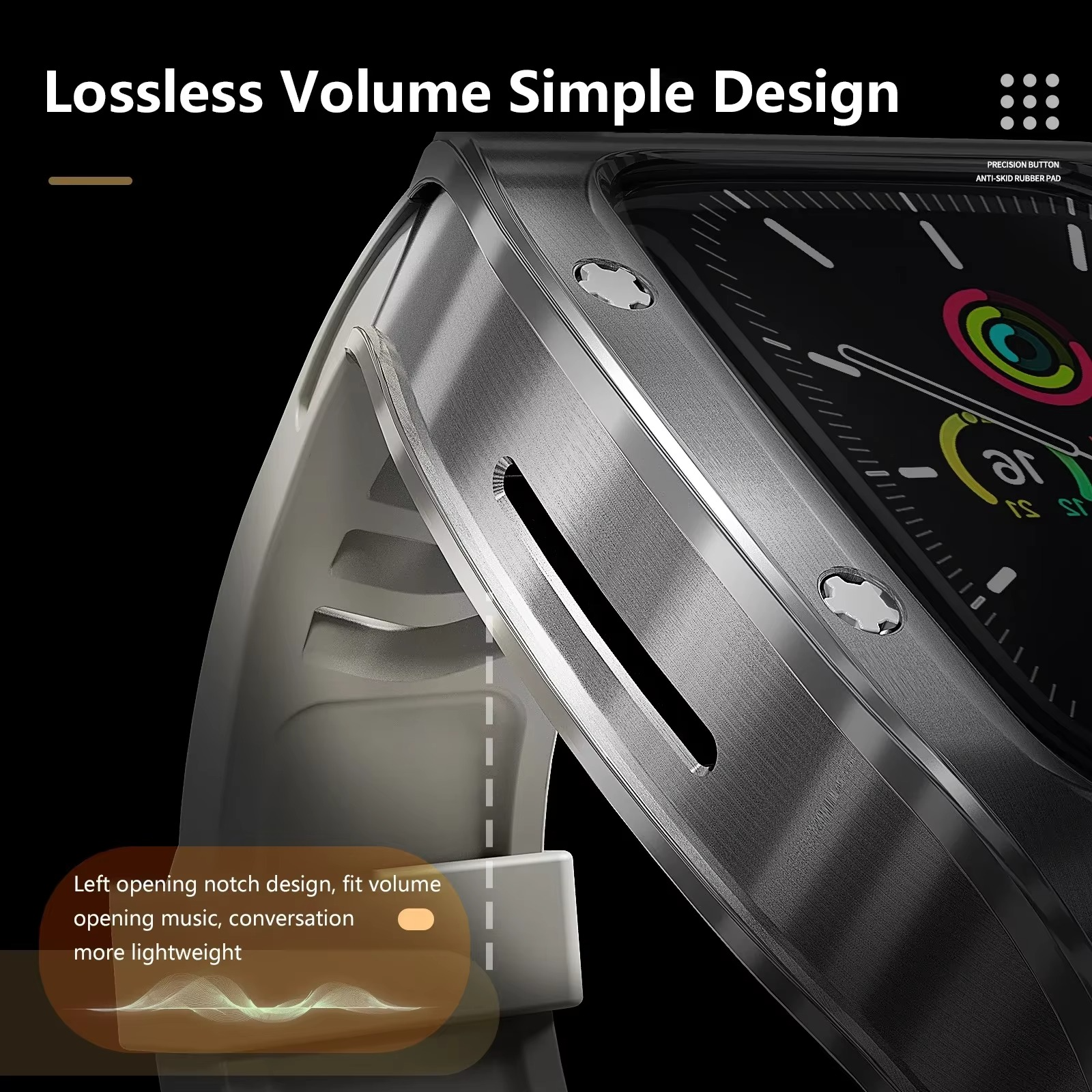 Premium Apple Watch Mod Kit with Stainless Steel Case & Sport Band, Upgrade Protection Set for Ultra & Series Models