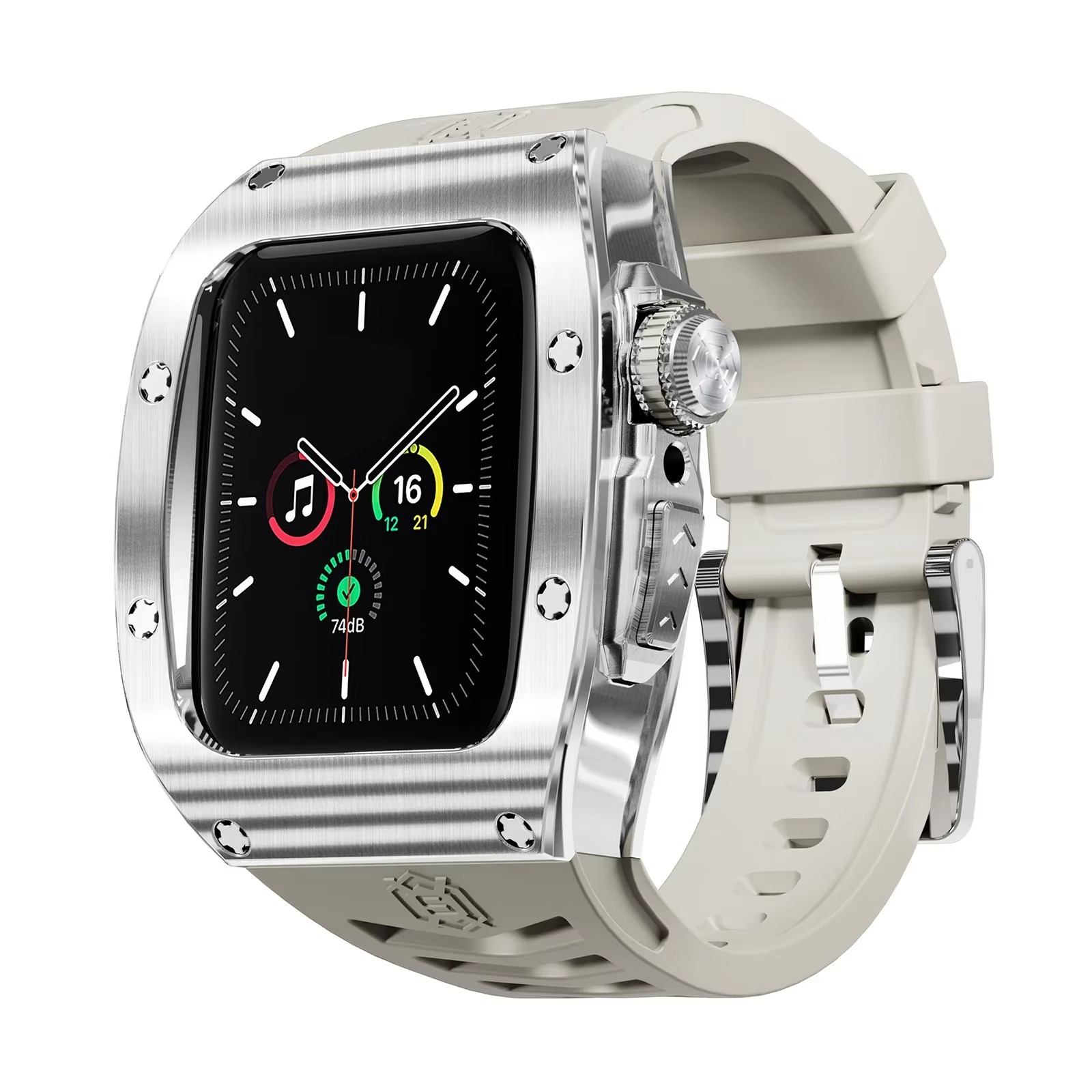 Premium Apple Watch Mod Kit with Stainless Steel Case & Sport Band, Upgrade Protection Set for Ultra & Series Models