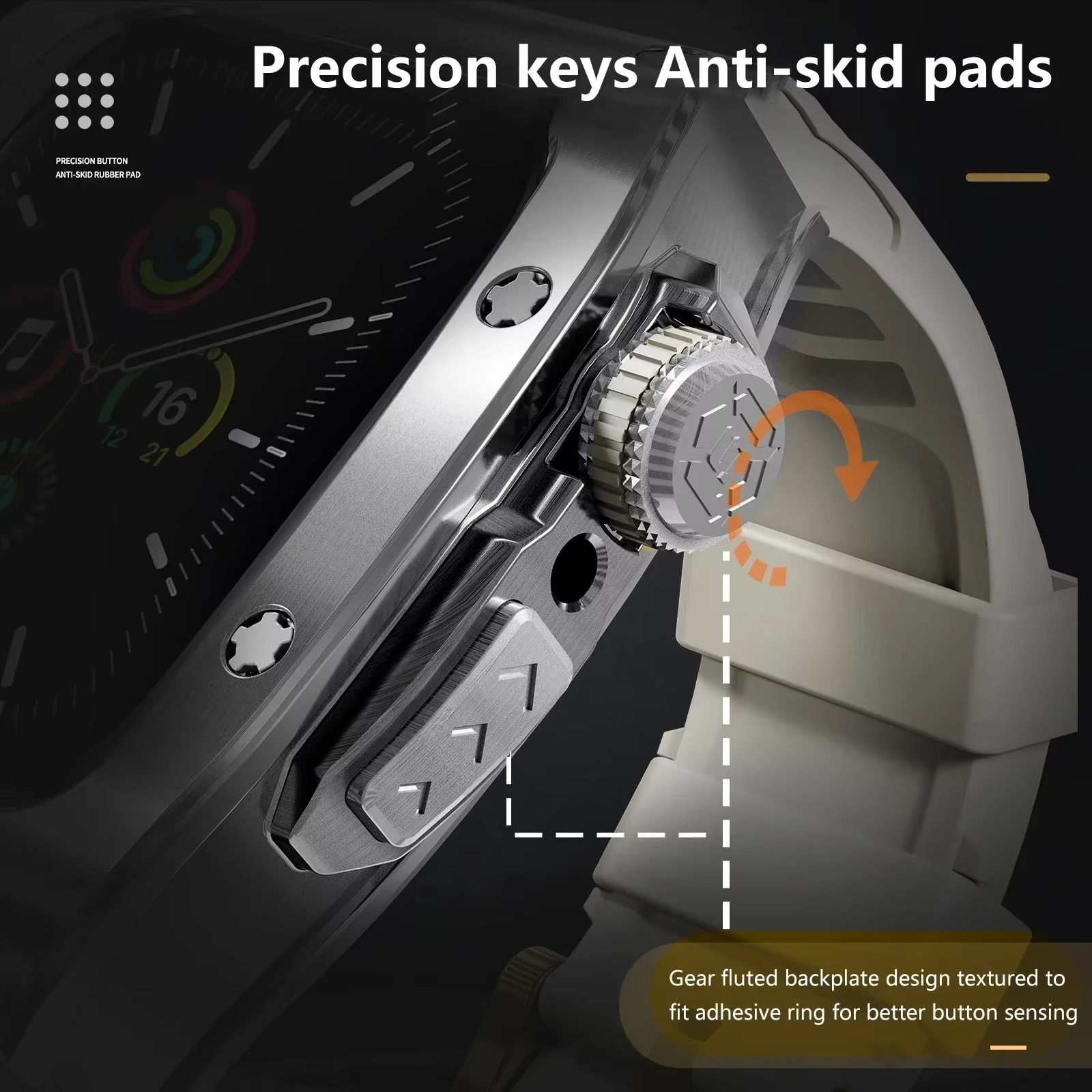 Premium Apple Watch Mod Kit with Stainless Steel Case & Sport Band, Upgrade Protection Set for Ultra & Series Models