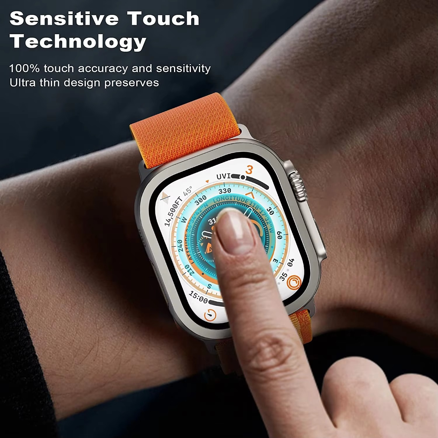 Premium Apple Watch Ultra 49mm Metal Bumper Case with Tempered Glass Screen Protector, Aluminum Alloy Full Protection Cover