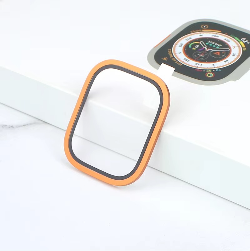Premium Apple Watch Ultra 49mm Metal Bumper Case with Tempered Glass Screen Protector, Aluminum Alloy Full Protection Cover