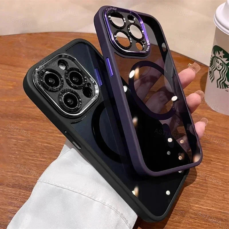 Premium iPhone Case — MagSafe Clear Shockproof Anti-Fingerprint Cover with Slim Grip Design and Wireless-Charging Support