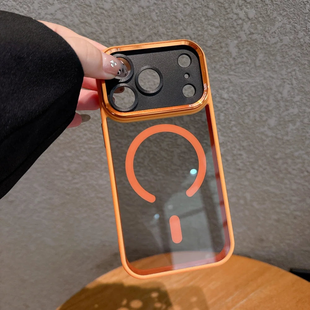 Premium iPhone Case — MagSafe Clear Shockproof Anti-Fingerprint Cover with Slim Grip Design and Wireless-Charging Support