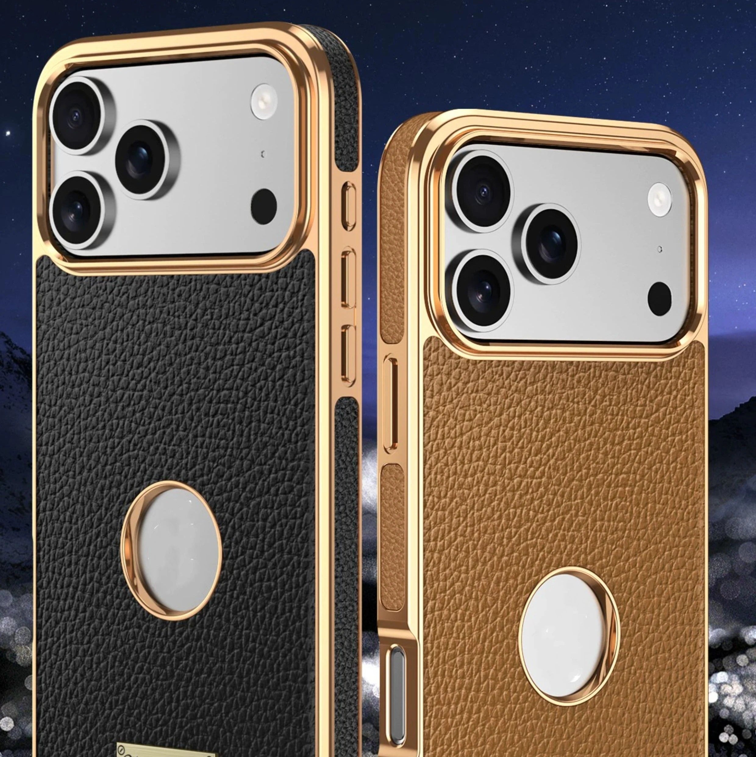 Premium iPhone Case — Magnetic Leather Cowhide Lychee Texture Slim Protective Cover with Anti-Fingerprint Grip