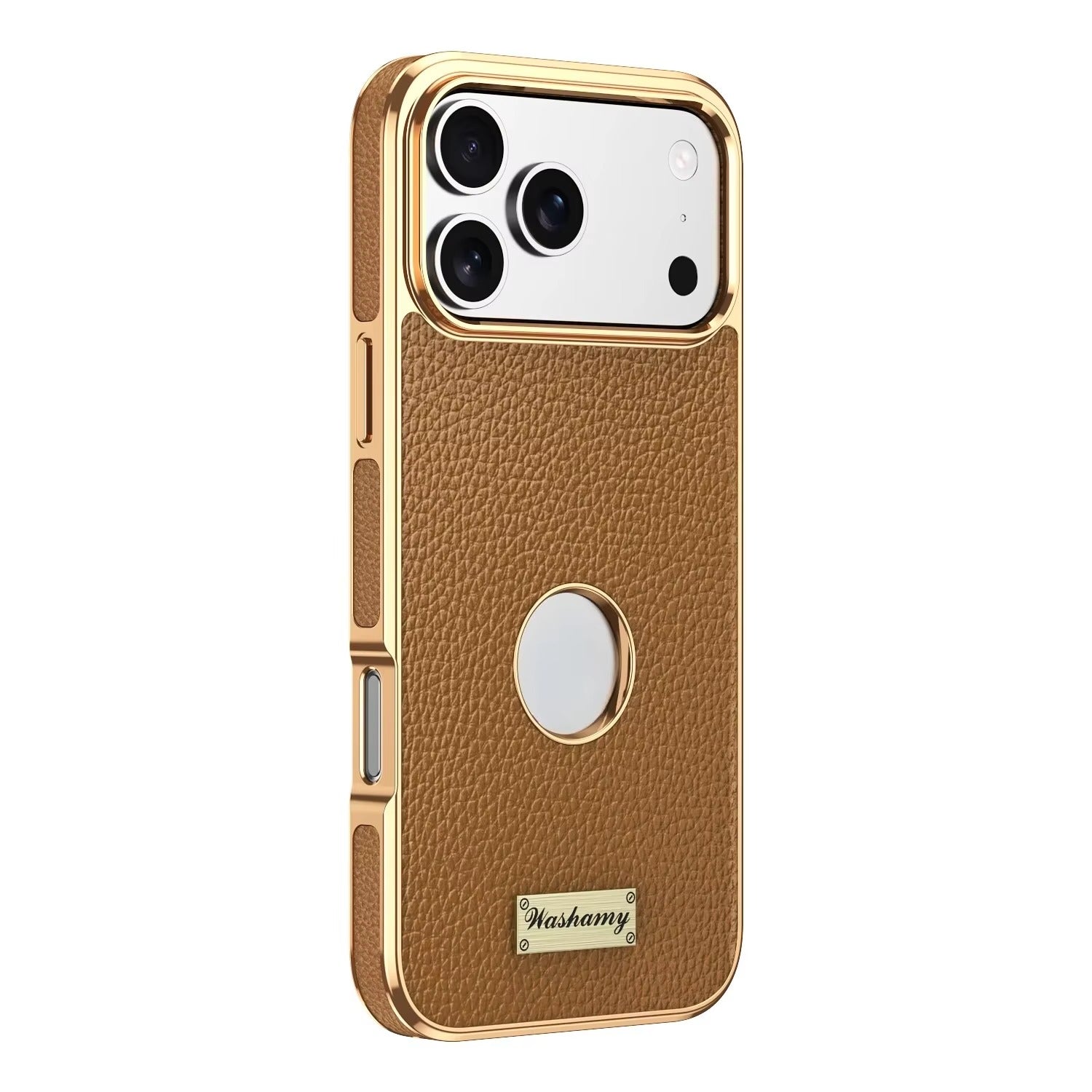 Premium iPhone Case — Magnetic Leather Cowhide Lychee Texture Slim Protective Cover with Anti-Fingerprint Grip
