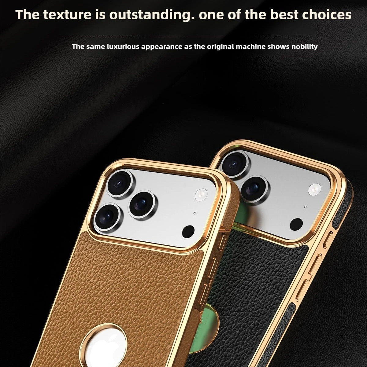 Premium iPhone Case — Magnetic Leather Cowhide Lychee Texture Slim Protective Cover with Anti-Fingerprint Grip