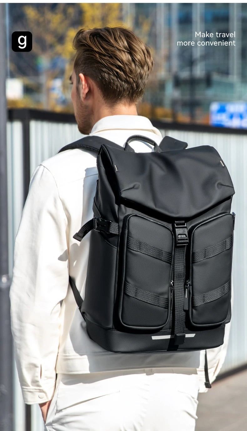 Premium Men's Laptop Backpack for Work and Travel, Large Capacity Oxford Commuter Backpack with Computer Compartment and Business Style