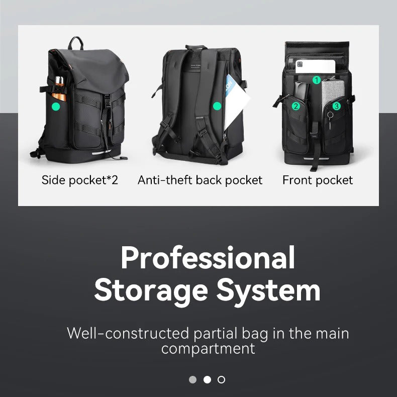 Premium Men's Laptop Backpack for Work and Travel, Large Capacity Oxford Commuter Backpack with Computer Compartment and Business Style