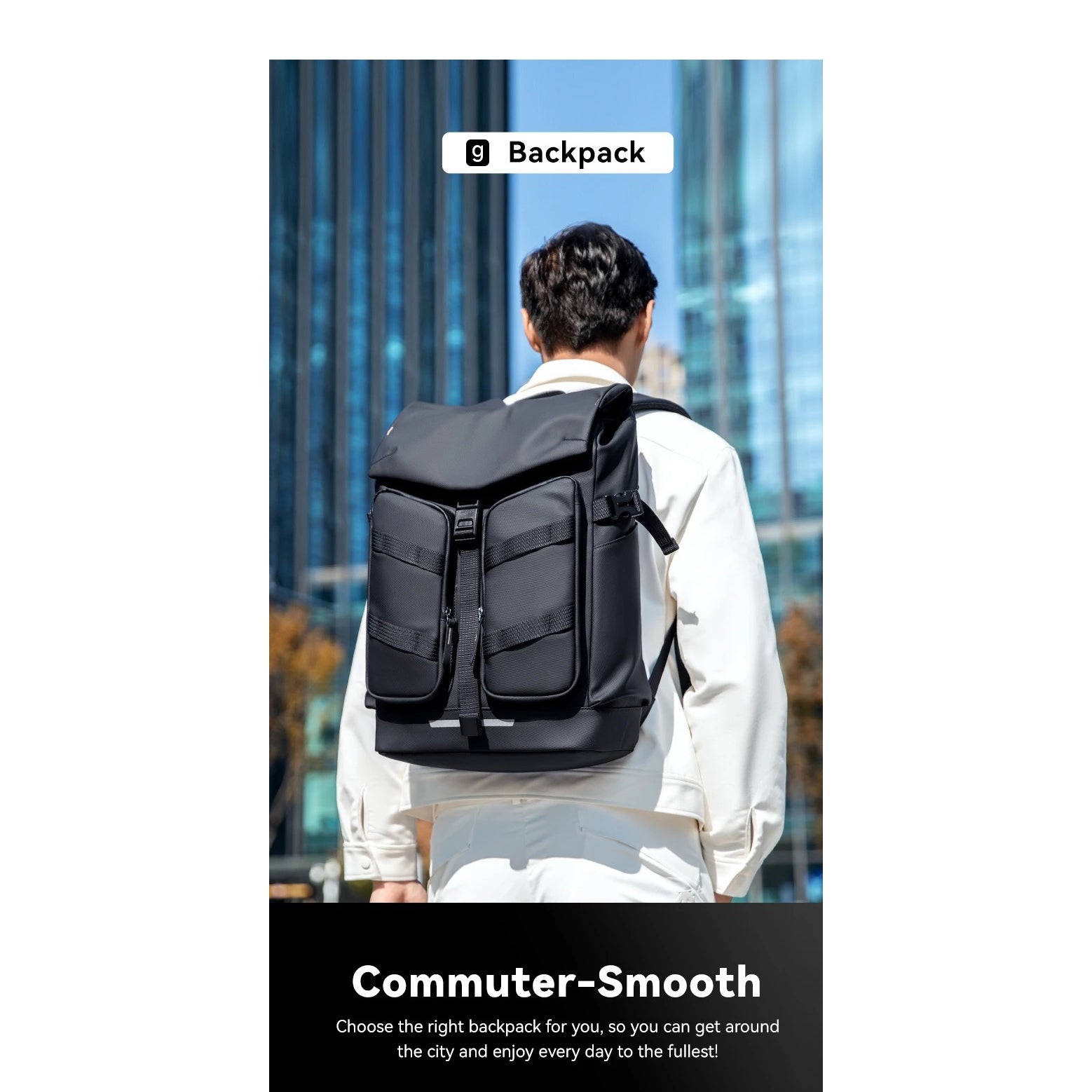 Premium Men's Laptop Backpack for Work and Travel, Large Capacity Oxford Commuter Backpack with Computer Compartment and Business Style