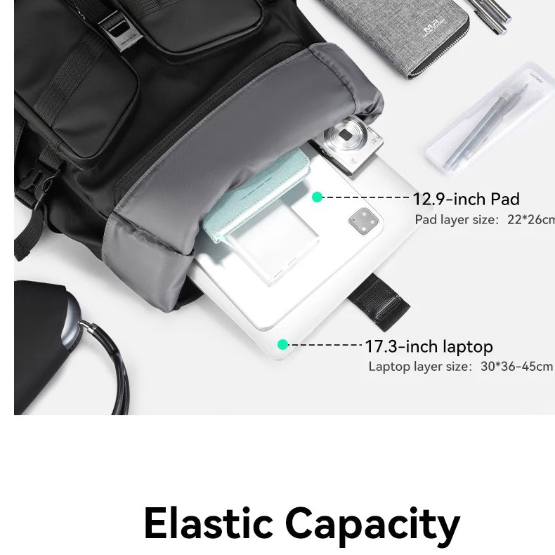Premium Men's Laptop Backpack for Work and Travel, Large Capacity Oxford Commuter Backpack with Computer Compartment and Business Style