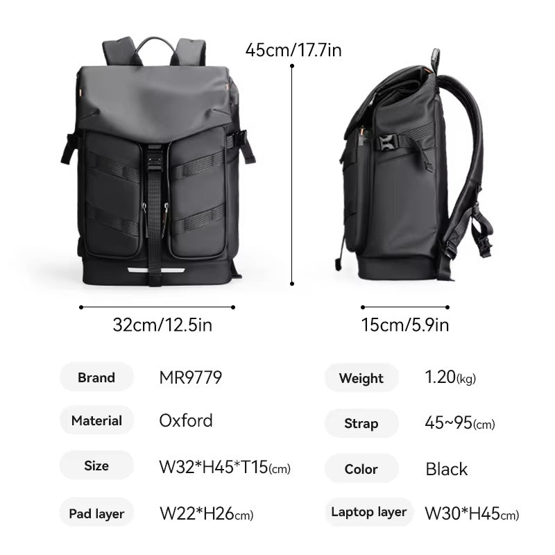 Premium Men's Laptop Backpack for Work and Travel, Large Capacity Oxford Commuter Backpack with Computer Compartment and Business Style