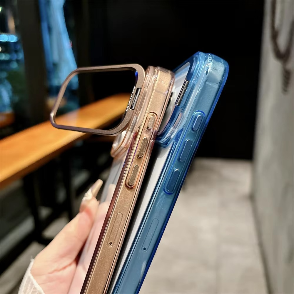 Premium iPhone Case — MagSafe Shockproof Crystal Clear Hard PC Bumper with Camera Lens Stand Armor Protection