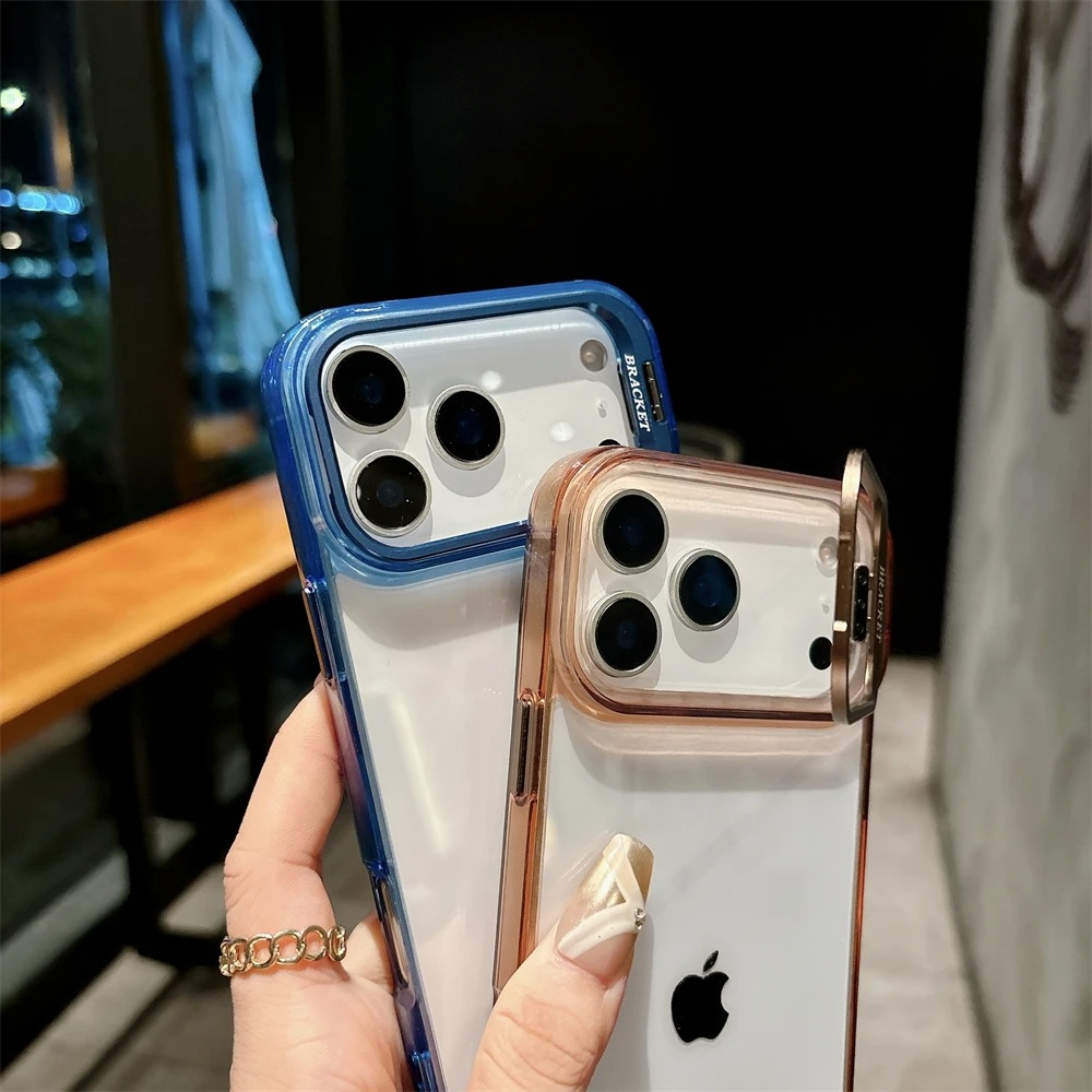 Premium iPhone Case — MagSafe Shockproof Crystal Clear Hard PC Bumper with Camera Lens Stand Armor Protection