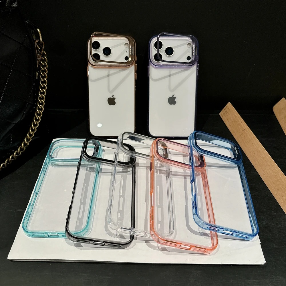 Premium iPhone Case — MagSafe Shockproof Crystal Clear Hard PC Bumper with Camera Lens Stand Armor Protection