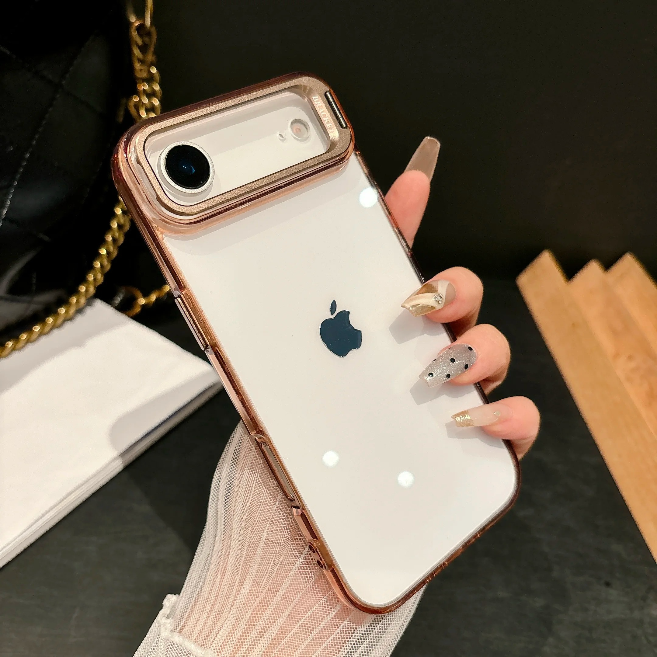 Premium iPhone Case — MagSafe Shockproof Crystal Clear Hard PC Bumper with Camera Lens Stand Armor Protection