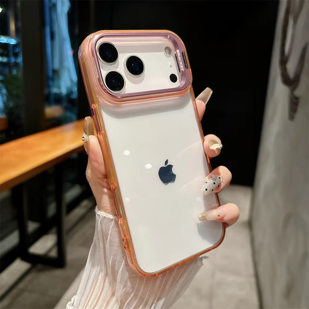 Premium iPhone Case — MagSafe Shockproof Crystal Clear Hard PC Bumper with Camera Lens Stand Armor Protection