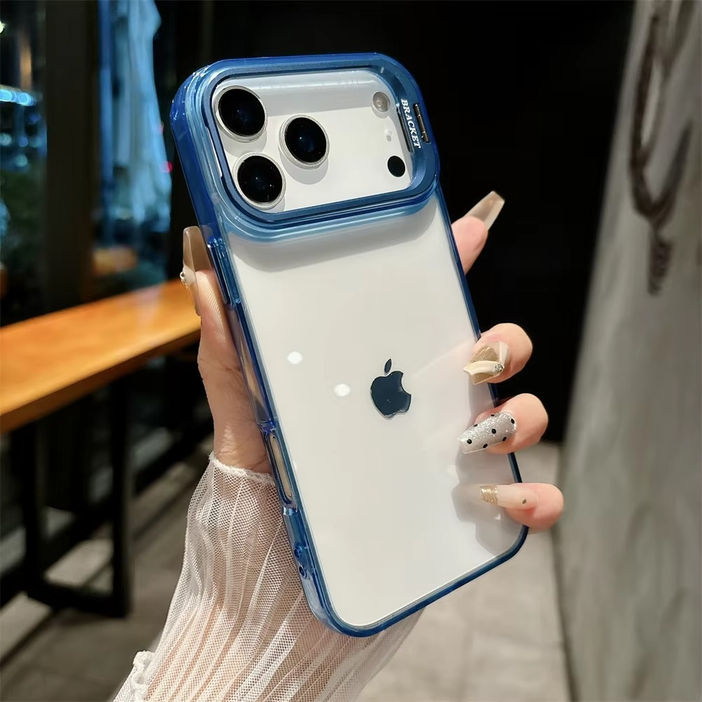Premium iPhone Case — MagSafe Shockproof Crystal Clear Hard PC Bumper with Camera Lens Stand Armor Protection