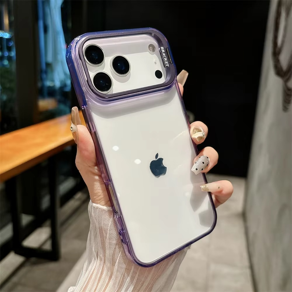 Premium iPhone Case — MagSafe Shockproof Crystal Clear Hard PC Bumper with Camera Lens Stand Armor Protection