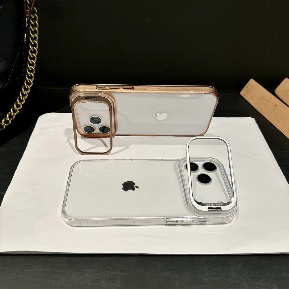 Premium iPhone Case — MagSafe Shockproof Crystal Clear Hard PC Bumper with Camera Lens Stand Armor Protection