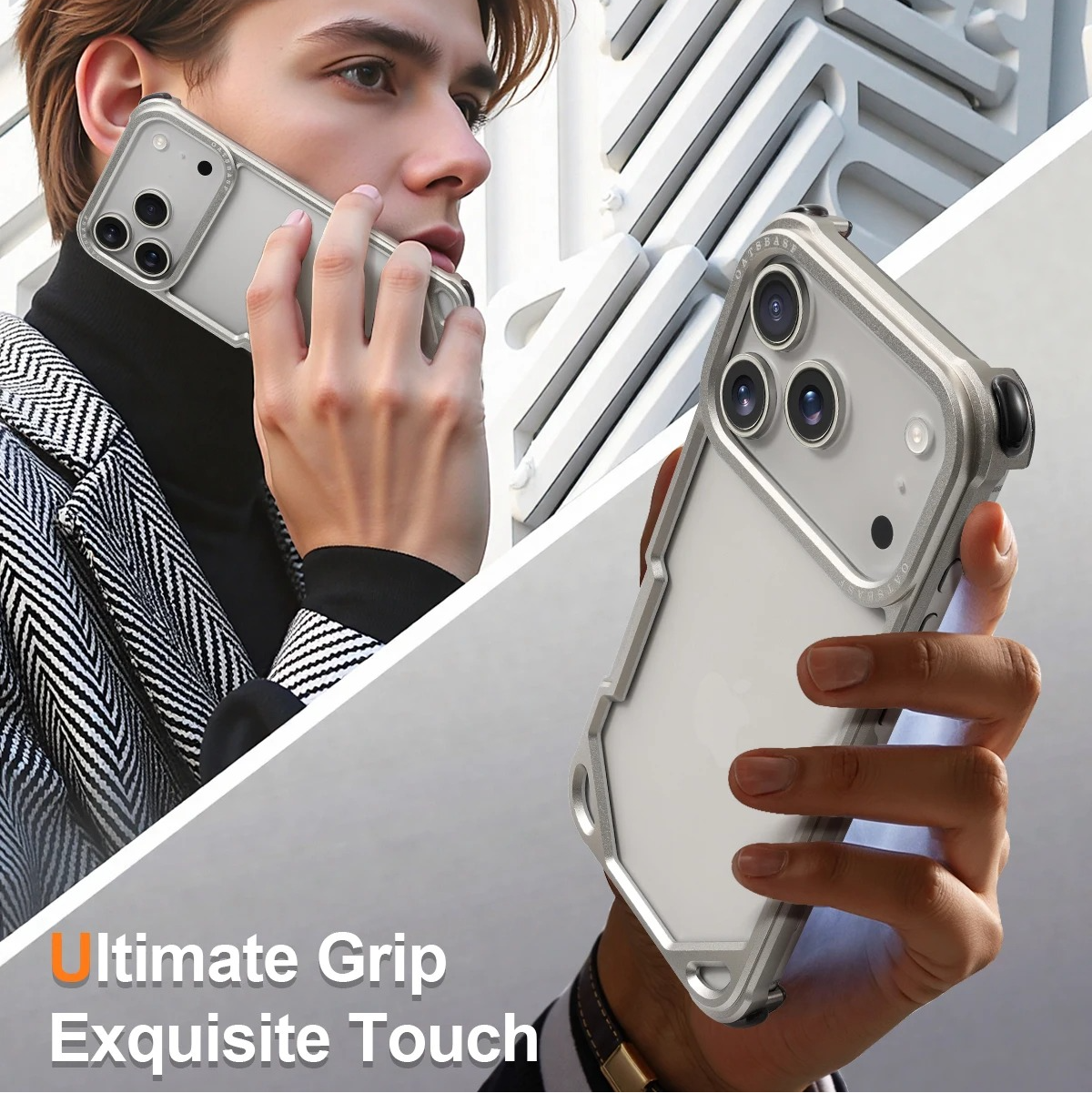 Premium iPhone Case — Slim Aluminum Alloy Frameless Shockproof Protective Cover with Minimalist Wireless-Charging Compatible Design