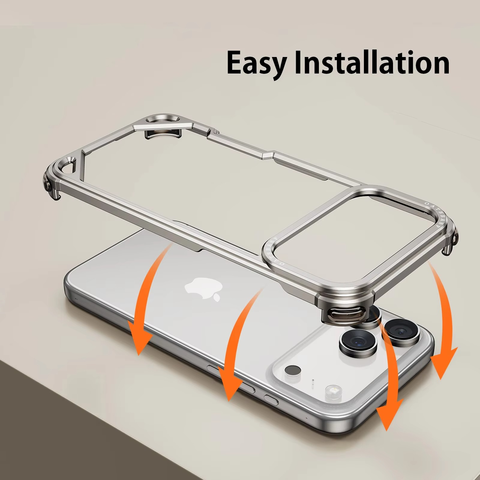 Premium iPhone Case — Slim Aluminum Alloy Frameless Shockproof Protective Cover with Minimalist Wireless-Charging Compatible Design