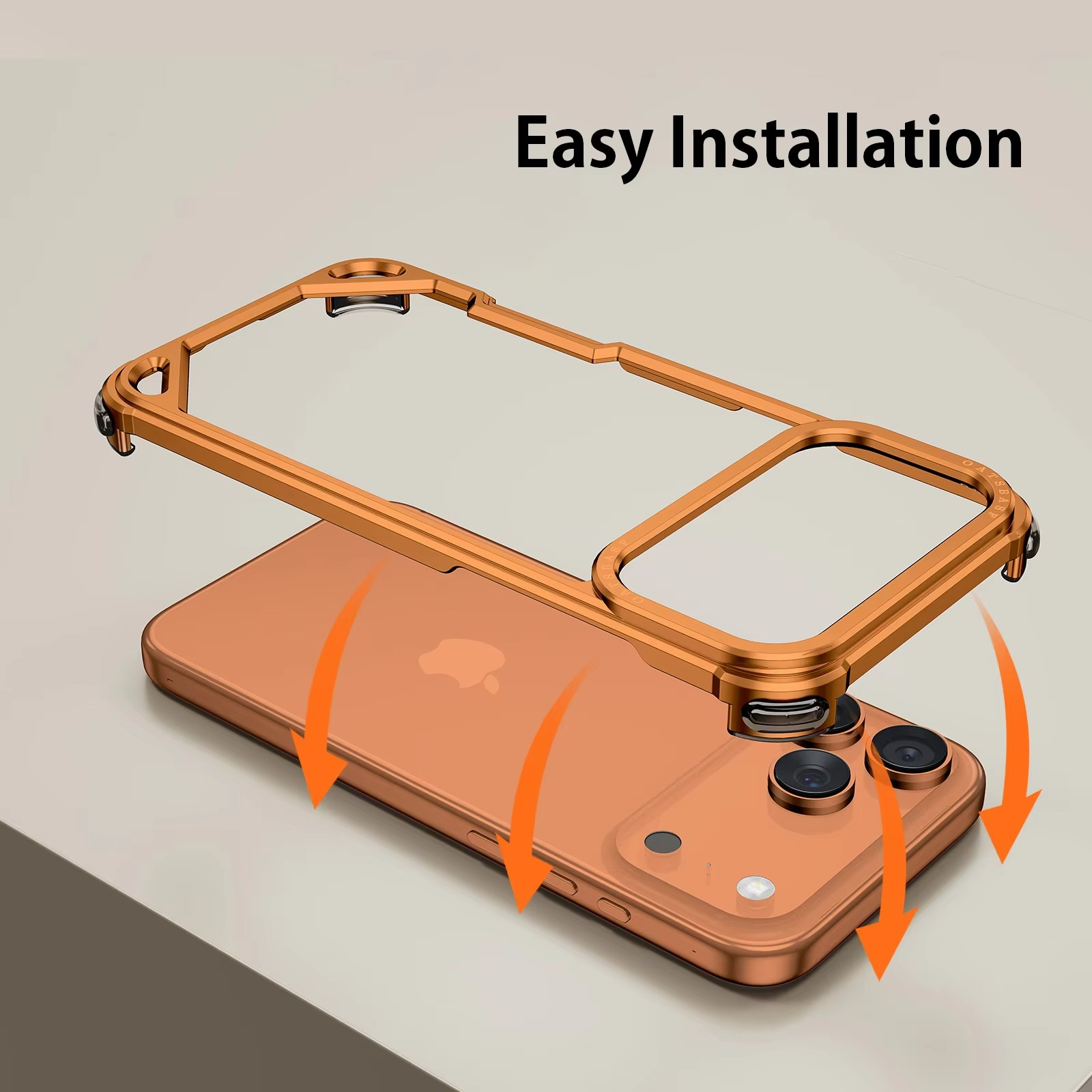 Premium iPhone Case — Slim Aluminum Alloy Frameless Shockproof Protective Cover with Minimalist Wireless-Charging Compatible Design