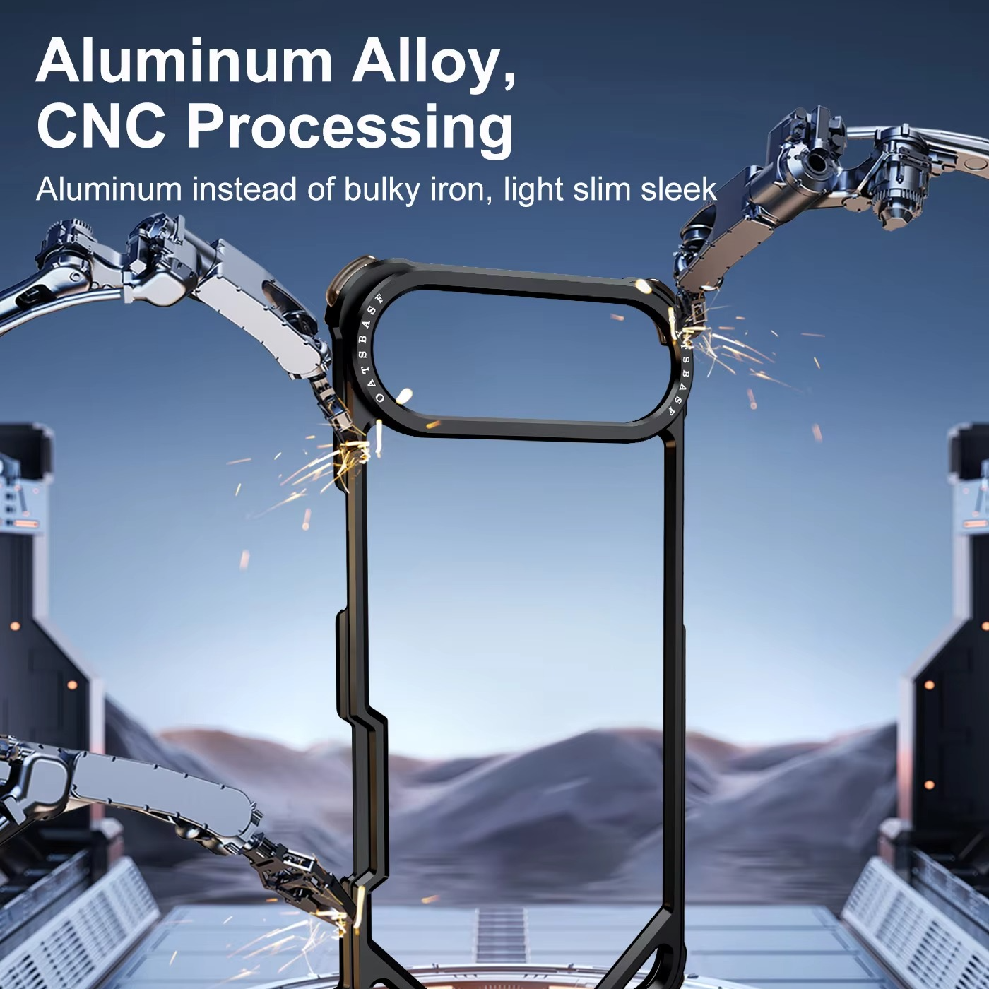 Premium iPhone Case — Slim Aluminum Alloy Frameless Shockproof Protective Cover with Minimalist Wireless-Charging Compatible Design