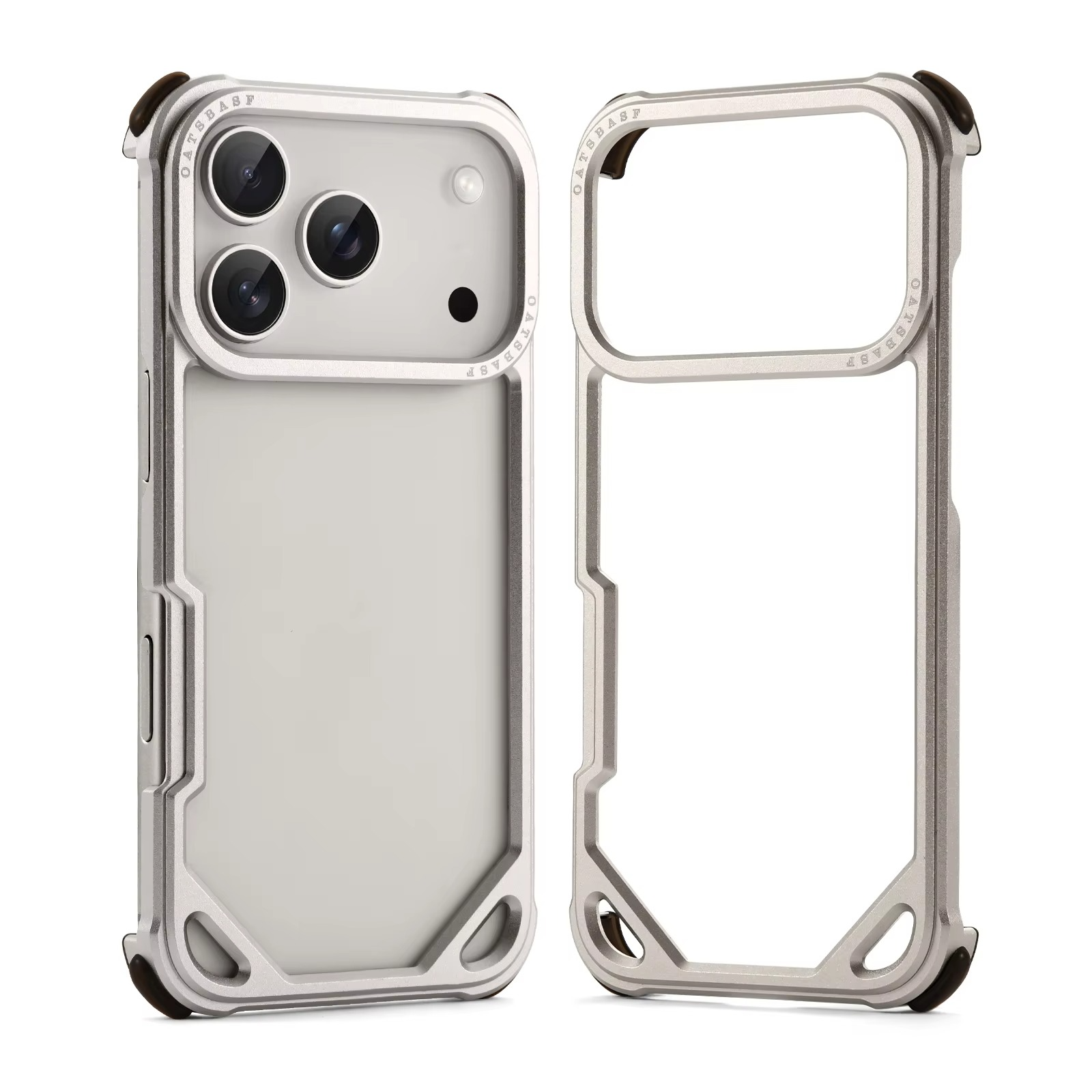 Premium iPhone Case — Slim Aluminum Alloy Frameless Shockproof Protective Cover with Minimalist Wireless-Charging Compatible Design