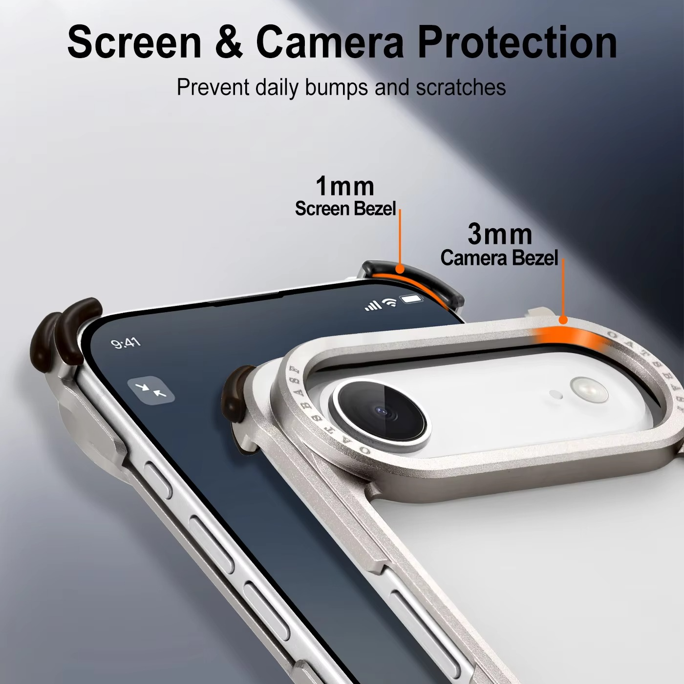 Premium iPhone Case — Slim Aluminum Alloy Frameless Shockproof Protective Cover with Minimalist Wireless-Charging Compatible Design