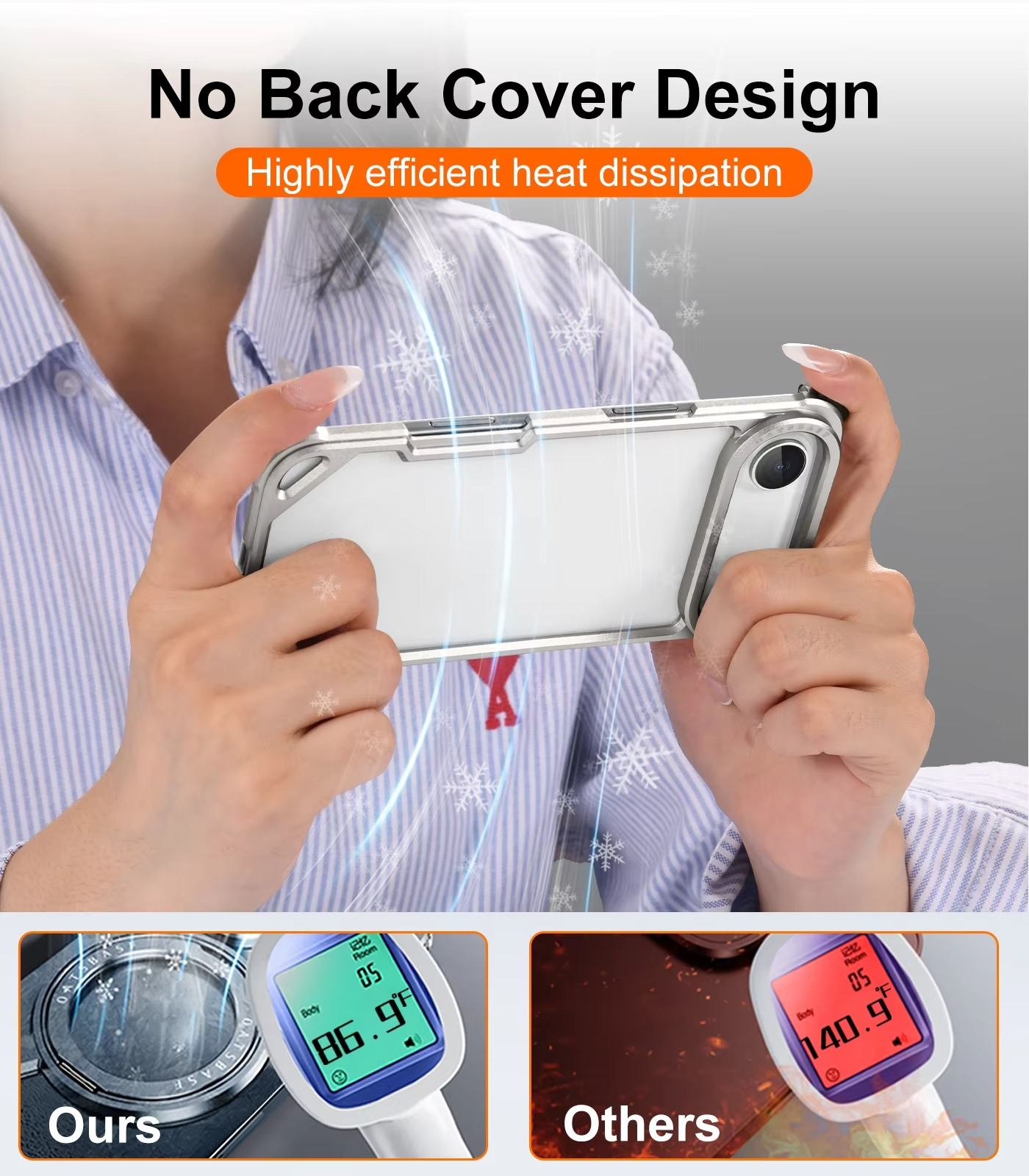 Premium iPhone Case — Slim Aluminum Alloy Frameless Shockproof Protective Cover with Minimalist Wireless-Charging Compatible Design
