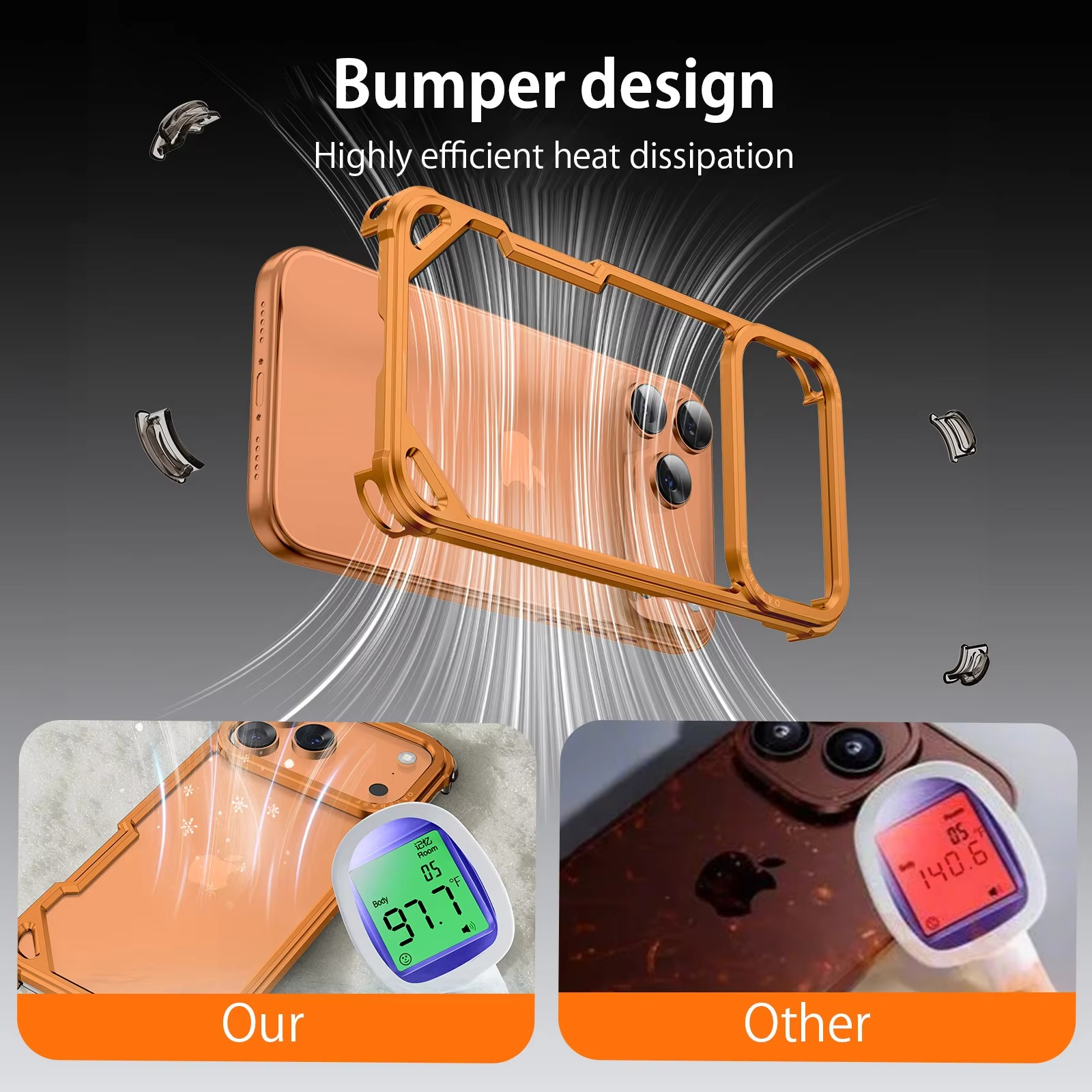 Premium iPhone Case — Slim Aluminum Alloy Frameless Shockproof Protective Cover with Minimalist Wireless-Charging Compatible Design