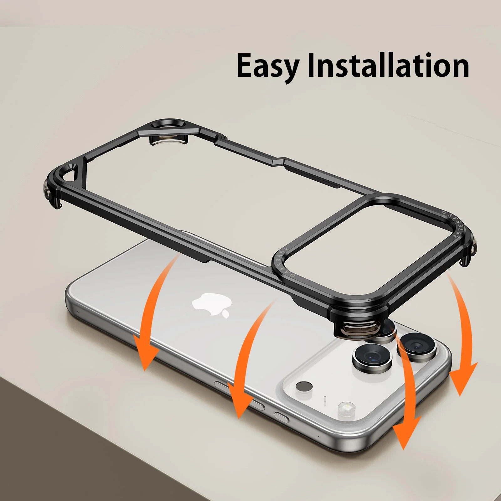 Premium iPhone Case — Slim Aluminum Alloy Frameless Shockproof Protective Cover with Minimalist Wireless-Charging Compatible Design