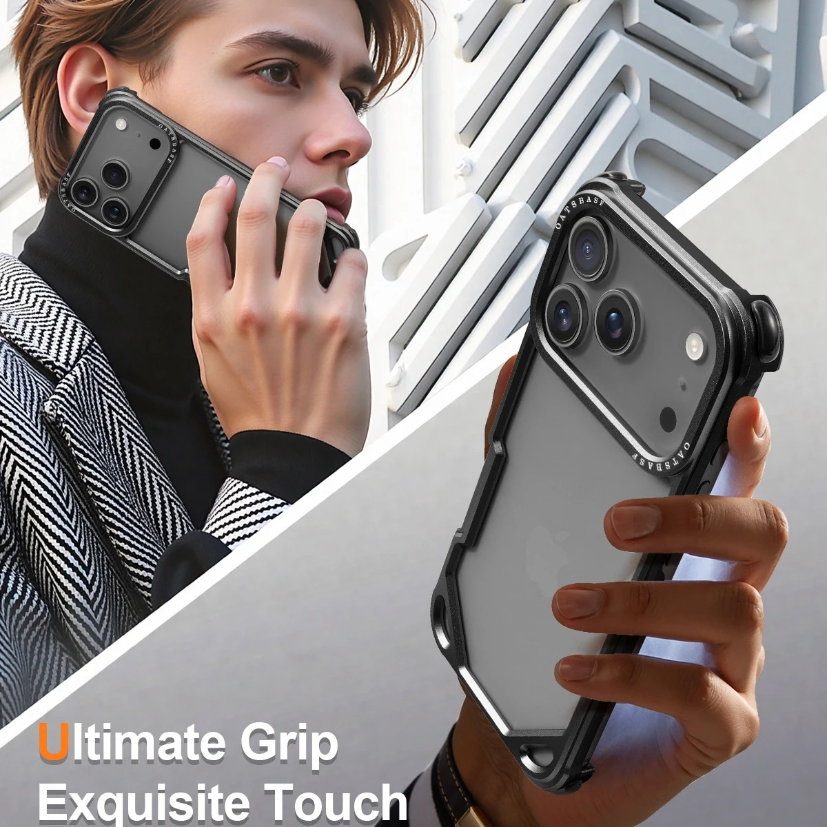 Premium iPhone Case — Slim Aluminum Alloy Frameless Shockproof Protective Cover with Minimalist Wireless-Charging Compatible Design