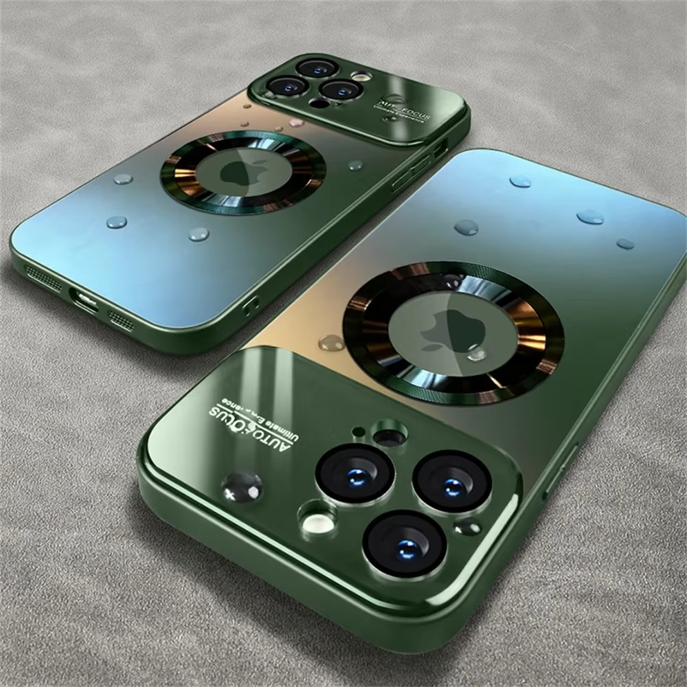 Premium iPhone Case — MagSafe Compatible Shockproof Cover with Glass Camera Lens Protection, Slim Magnetic Anti-Fingerprint Design
