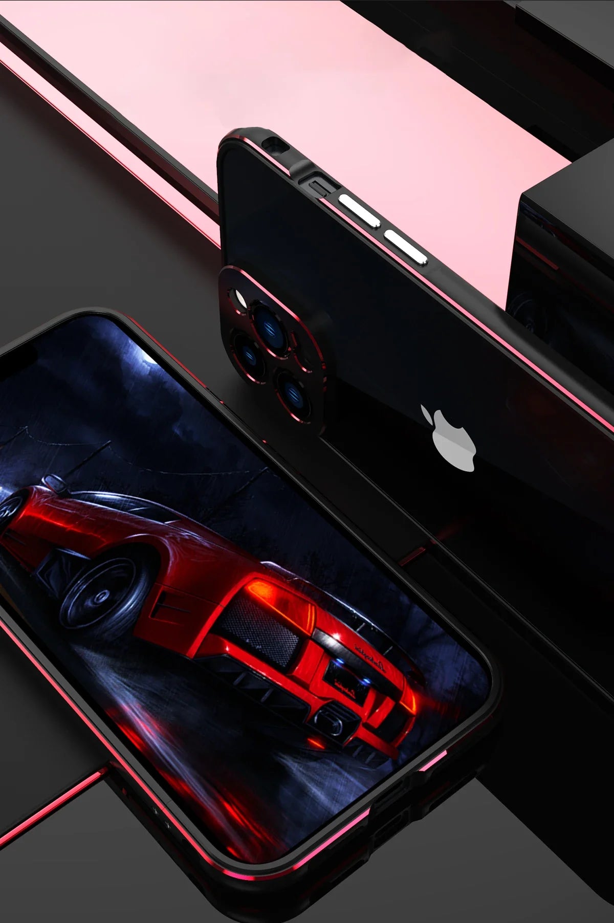 Premium iPhone Case — Slim Aluminum Metal Bumper Frame with Camera Protector, Shockproof Heavy-Duty Anti-Scratch Protective Design