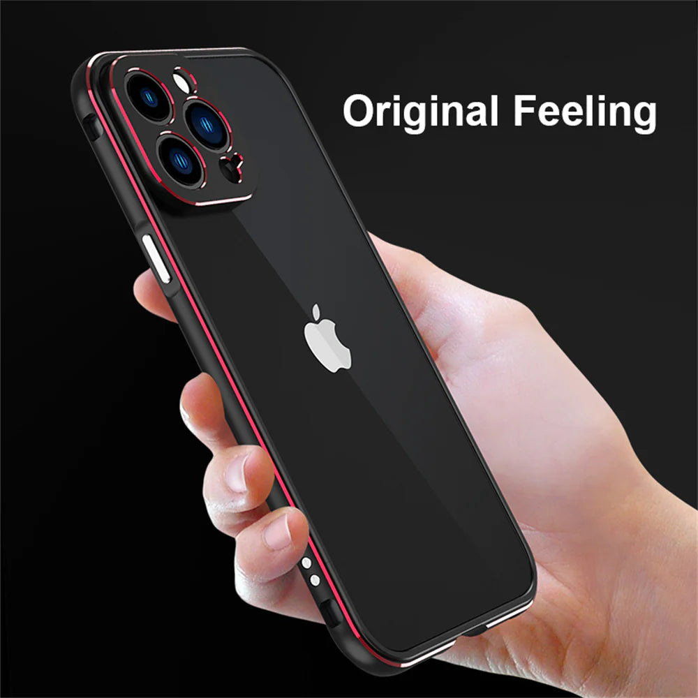 Premium iPhone Case — Slim Aluminum Metal Bumper Frame with Camera Protector, Shockproof Heavy-Duty Anti-Scratch Protective Design