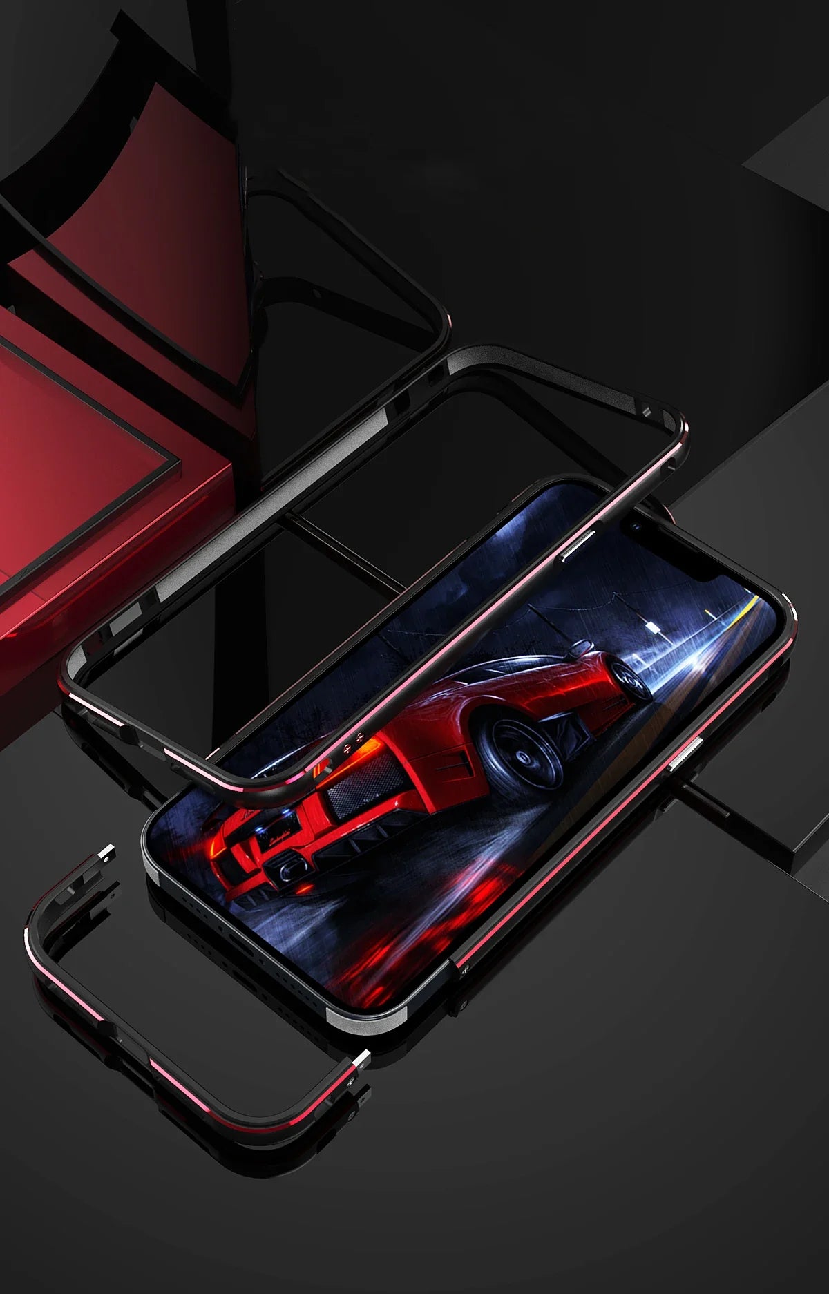 Premium iPhone Case — Slim Aluminum Metal Bumper Frame with Camera Protector, Shockproof Heavy-Duty Anti-Scratch Protective Design