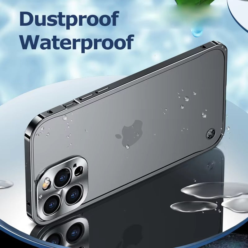 Premium iPhone Case Magnetic Aluminum Alloy Frame — Frosted PC Back Cover, Slim Shockproof Protective Shell, Lightweight Scratch-Resistant Metal Design