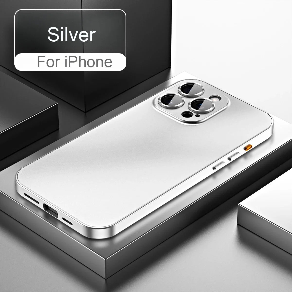 Premium iPhone Case Magnetic Aluminum Alloy Frame — Frosted PC Back Cover, Slim Shockproof Protective Shell, Lightweight Scratch-Resistant Metal Design