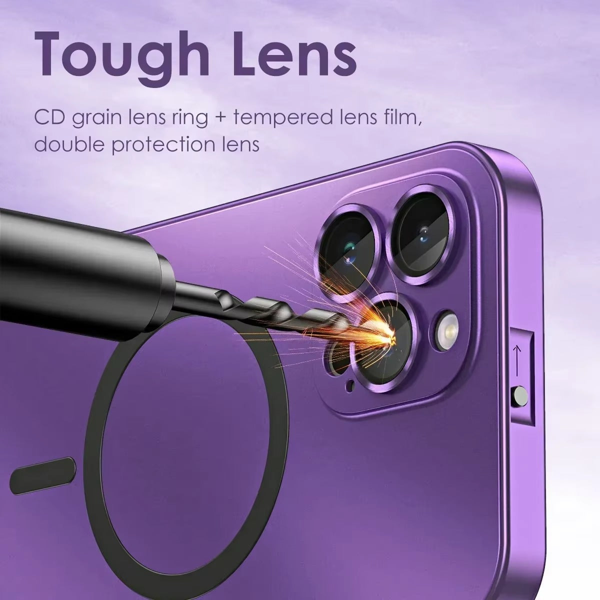 Premium iPhone Case Magnetic Aluminum Metal Frame — PC Backboard Hard Cover, MagSafe Wireless Charging Compatible, Shockproof Matte Anti-Fingerprint Design