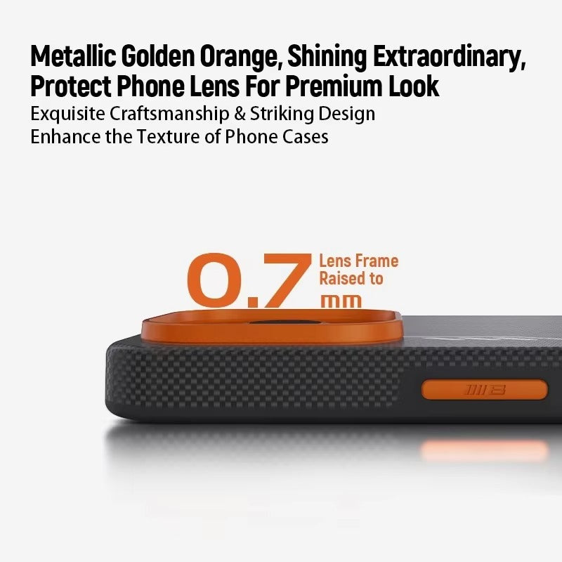 Premium iPhone Case — 600D Kevlar Series Blueo Aramid Fiber Cover with Magnetic Half-Wrapped Design, Shockproof Anti-Fingerprint Anti-Scratch Protection for iPhone 16 Pro and Pro Max