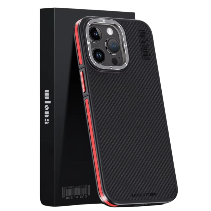 Premium iPhone Case — 600D Kevlar Series Magnetic Cover with Metal Camera Ring, Shockproof Half-Wrapped PC+TPU Design & MagSafe Compatibility