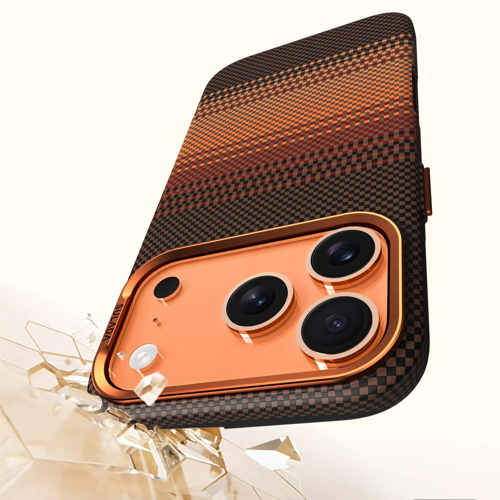 Premium iPhone Case — Carbon Fiber Pattern MagSafe Cover with Kevlar-Style Shockproof PC Hard Protection & Magnetic Alignment Design