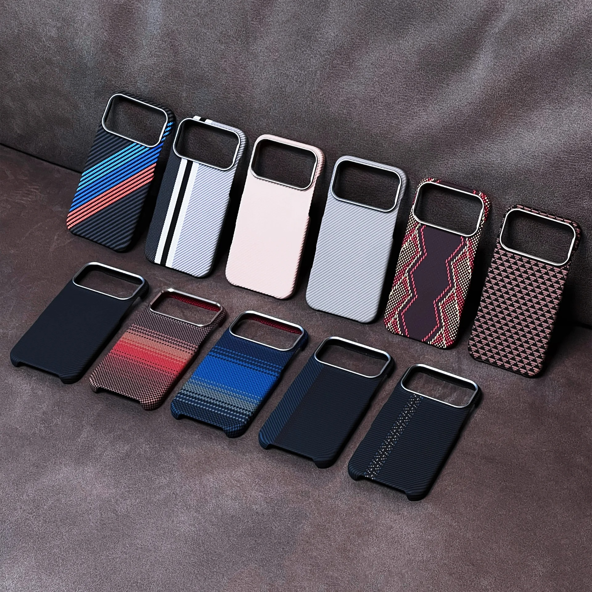 Premium iPhone Case — Carbon Fiber Texture Magnetic Cover with MagSafe Charging Support, Shock-Absorbing PC+TPU Hybrid Half-Wrapped Design