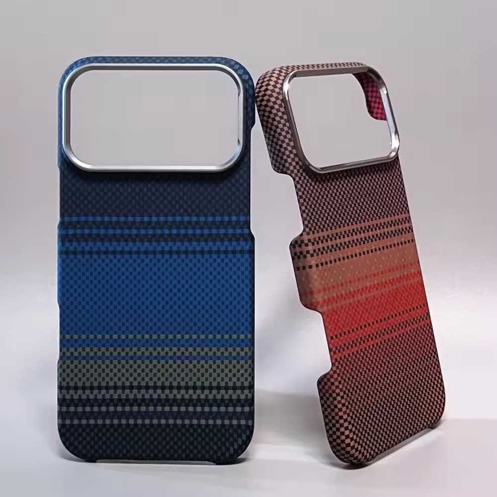 Premium iPhone Case — Carbon Fiber Texture Magnetic Cover with MagSafe Charging Support, Shock-Absorbing PC+TPU Hybrid Half-Wrapped Design