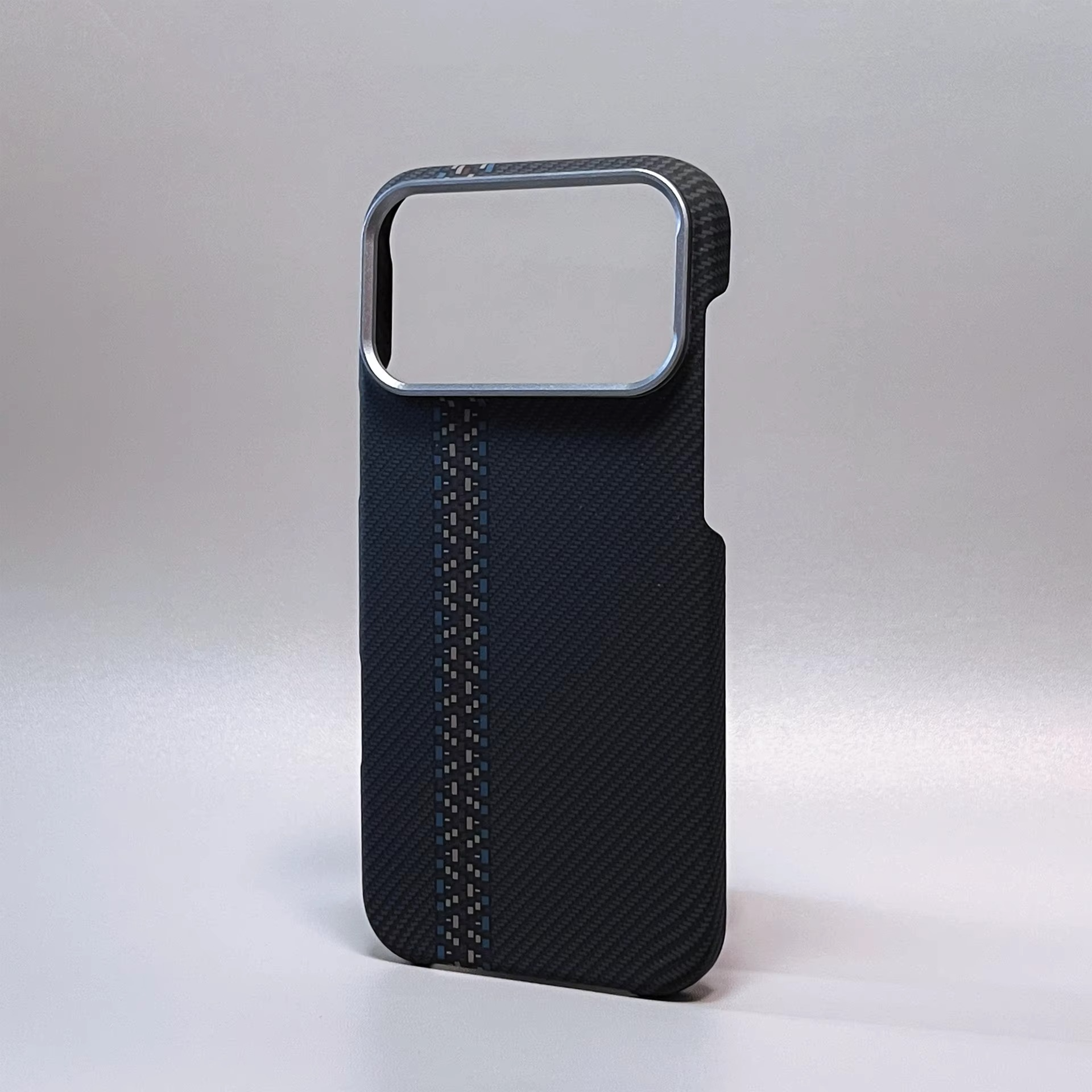 Premium iPhone Case — Carbon Fiber Texture Magnetic Cover with MagSafe Charging Support, Shock-Absorbing PC+TPU Hybrid Half-Wrapped Design