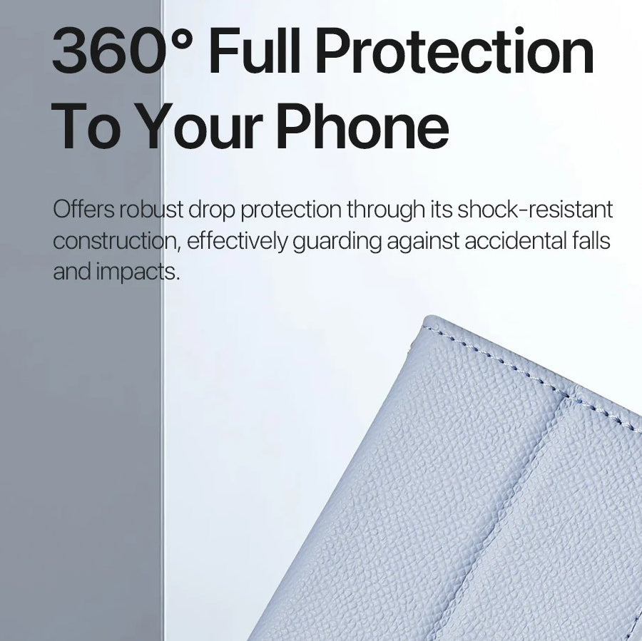 Premium iPhone Case — Cow Leather Detachable Magnetic Wallet Cover with Card Slots, Shockproof Drop Protection, Wireless-Charging Support & Lanyard Option