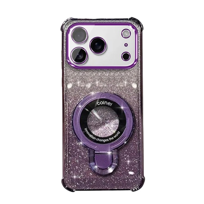 Premium iPhone Case — Four-Corner Anti-Drop TPU Cover with Wireless Charging Holder, Shockproof Lanyard Design & Half-Wrapped Protection