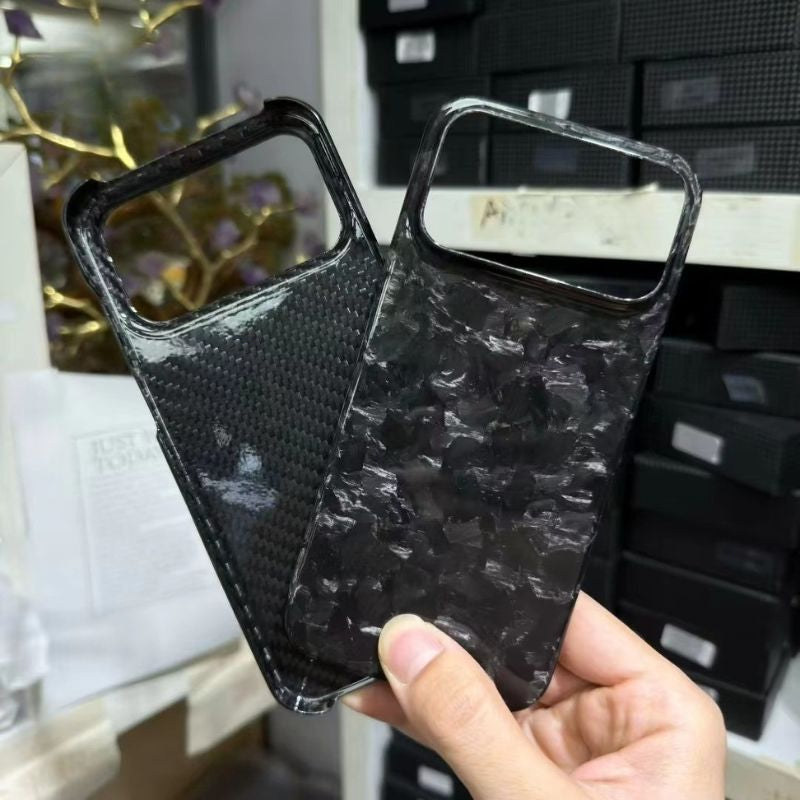 Premium iPhone Case — Genuine Forged Carbon Fiber Lightweight Cover with Anti-Fingerprint Non-Slip Surface & Tough Slim Business Protection