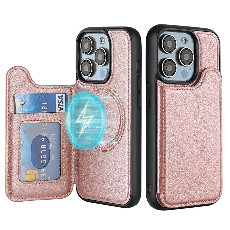 Premium iPhone Case — MagSafe Magnetic Flip Leather Wallet with Card Holder, Protective Shockproof Cover, Anti-Fingerprint, Full Access Design